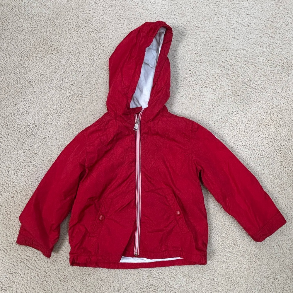 Moncler Red Kids Hooded lightweight Jacket size 1-2 years zip up